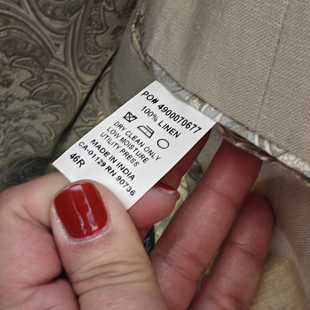 Lauren Ralph Lauren Linen Light Tan Blazer 46R - Picture 10 of 10